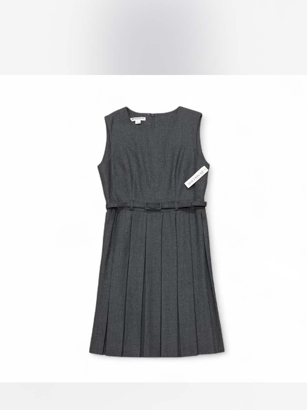 Pendleton Gray Pleated Dress with belt NWT Size 2P